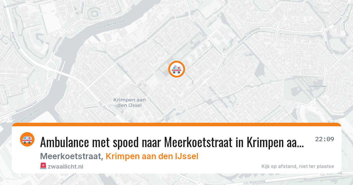 Ambulance met spoed naar Meerkoetstraat in Krimpen aan den IJssel — 1 aug 2026