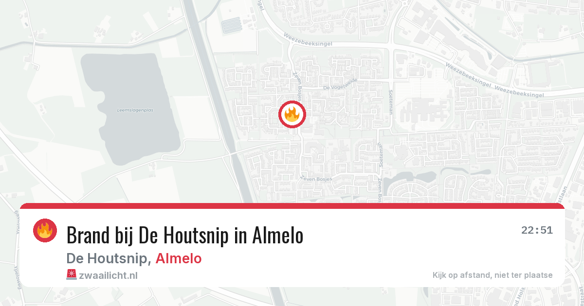 Brand bij De Houtsnip in Almelo — 7 jun 2026