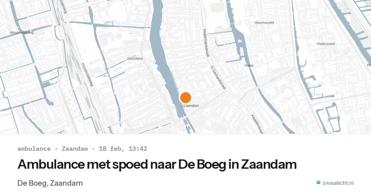 Ambulance met spoed naar De Boeg in Zaandam — 18 feb 2026