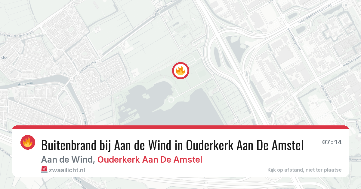 Buitenbrand bij Aan de Wind in Ouderkerk Aan De Amstel — 26 jun 2026