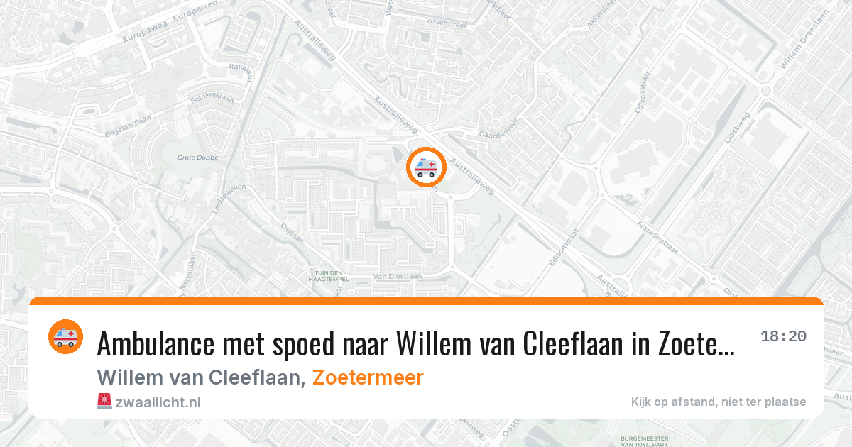 Ambulance met spoed naar Willem van Cleeflaan in Zoetermeer — 30 mrt 2026