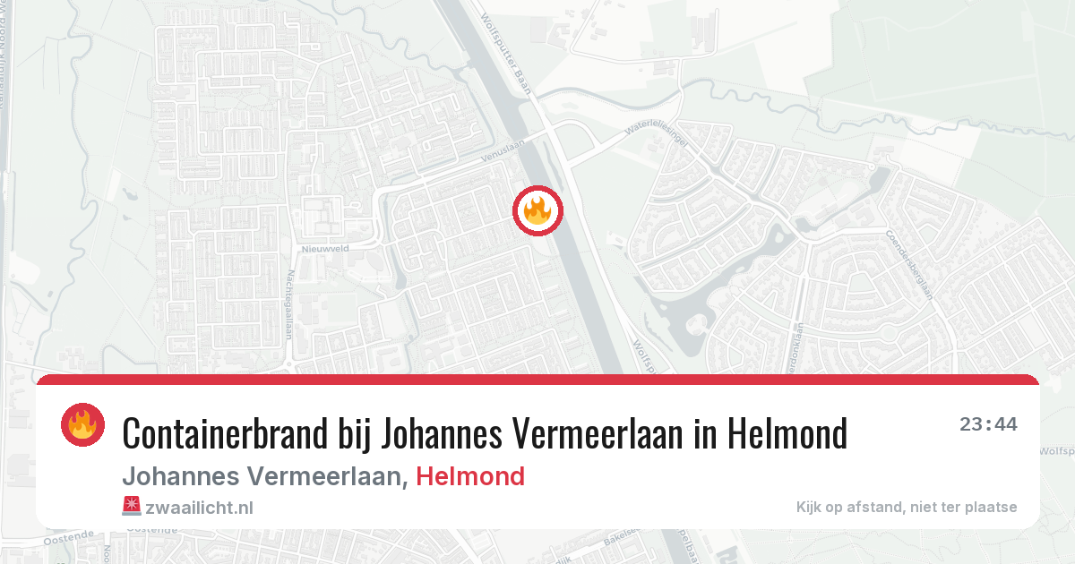 Containerbrand bij Johannes Vermeerlaan in Helmond — 21 mei 2026