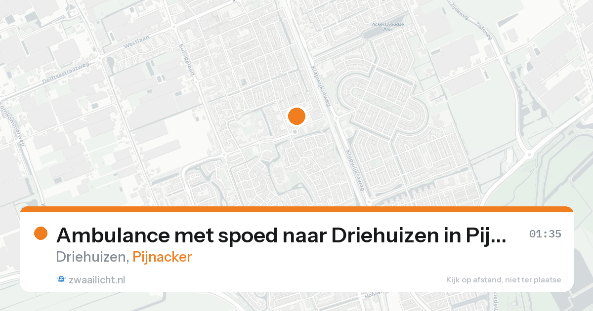 Ambulance met spoed naar Driehuizen in Pijnacker — 17 aug 2026