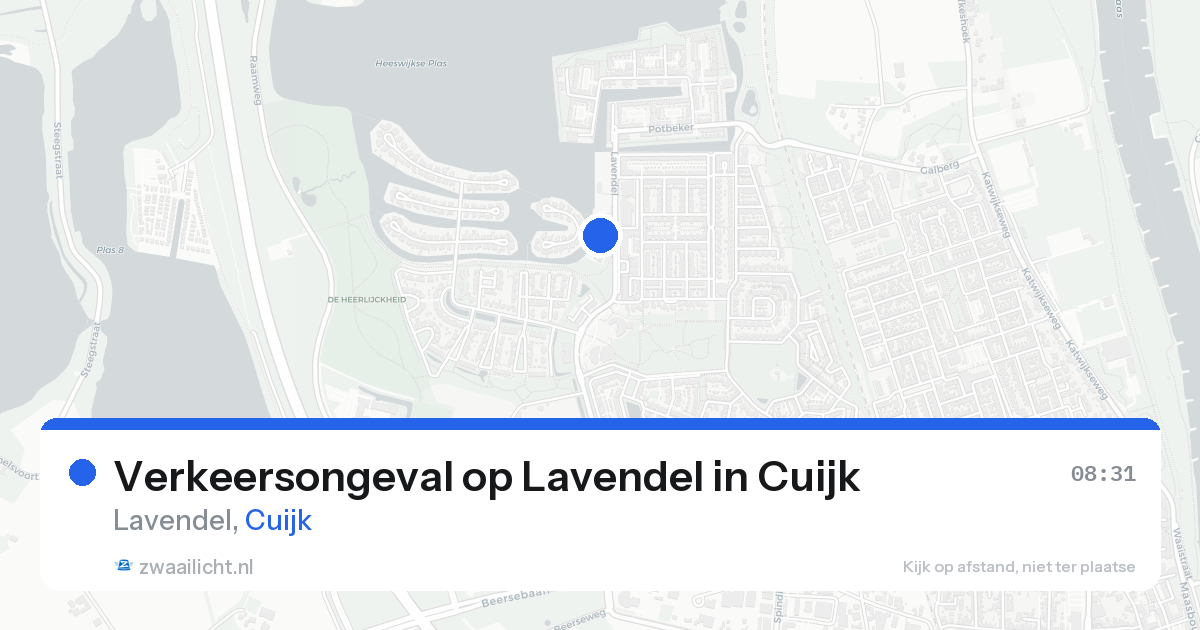 Verkeersongeval op Lavendel in Cuijk — 25 aug 2026