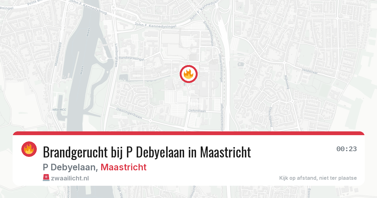 Brandgerucht bij P Debyelaan in Maastricht — 6 aug 2026