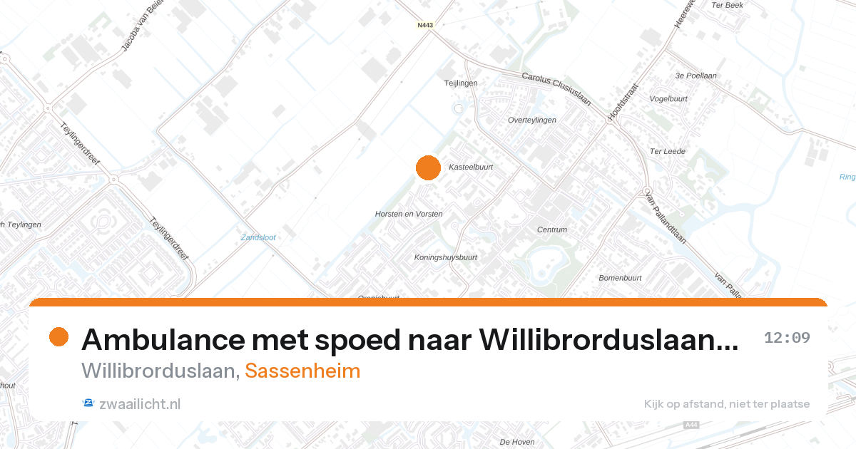 Ambulance met spoed naar Willibrorduslaan in Sassenheim — 28 aug 2026