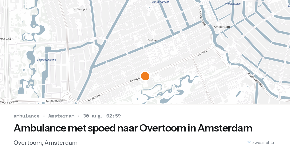 Ambulance met spoed naar Overtoom in Amsterdam — 30 aug 2026