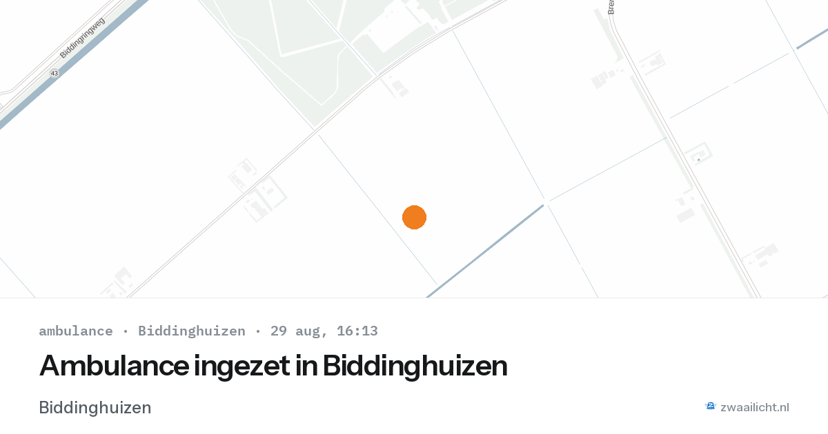 Ambulance ingezet in Biddinghuizen — 29 aug 2026