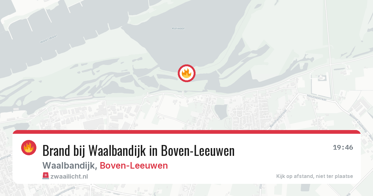 Brand bij Waalbandijk in Boven-Leeuwen — 5 aug 2026