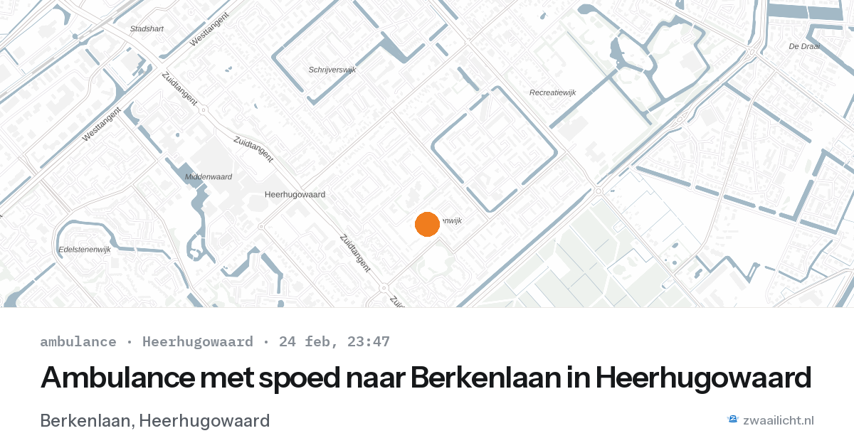 Ambulance met spoed naar Berkenlaan in Heerhugowaard — 24 feb 2026