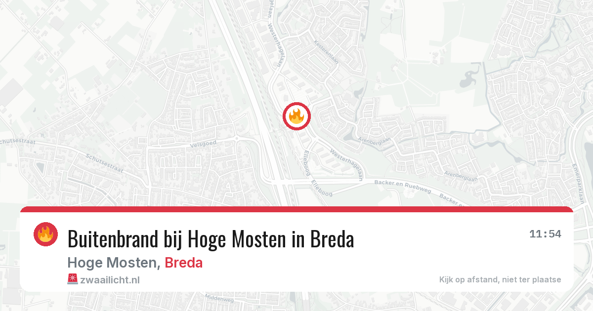 Buitenbrand bij Hoge Mosten in Breda — 8 jul 2026