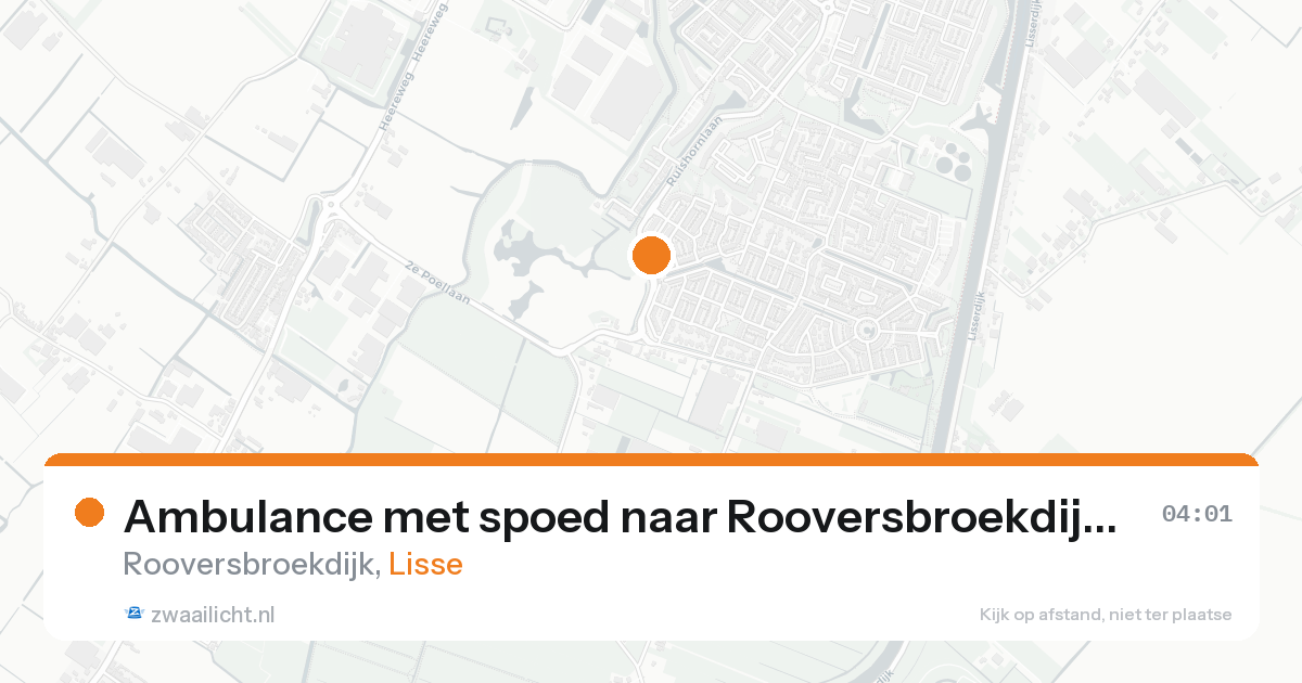 Ambulance met spoed naar Rooversbroekdijk in Lisse — 21 mei 2026