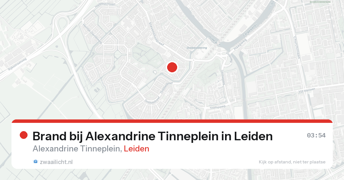Brand bij Alexandrine Tinneplein in Leiden — 19 apr 2026