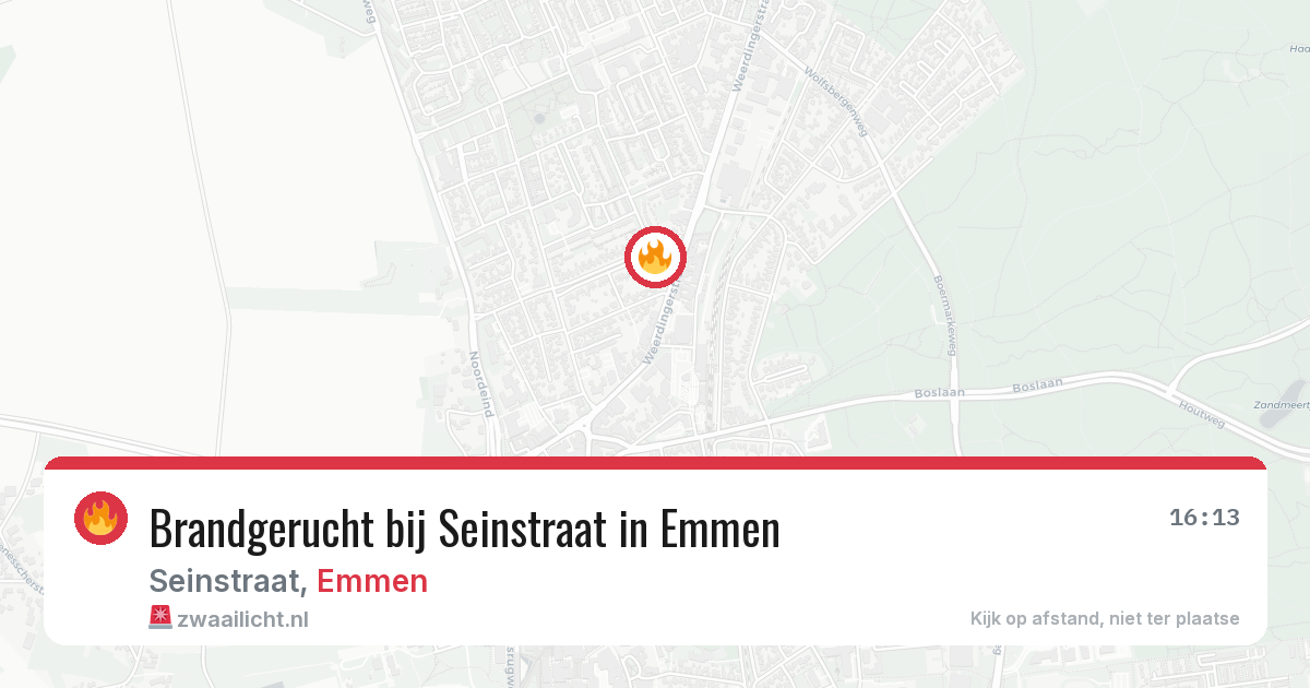 Brandgerucht bij Seinstraat in Emmen — 8 jul 2026