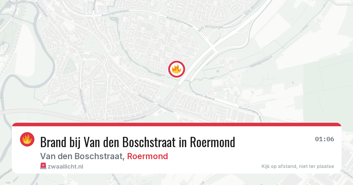 Brand bij Van den Boschstraat in Roermond — 16 jul 2026