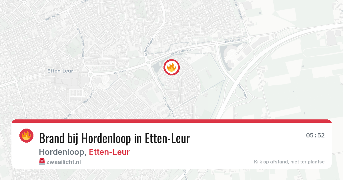 Brand bij Hordenloop in Etten-Leur — 28 jul 2026