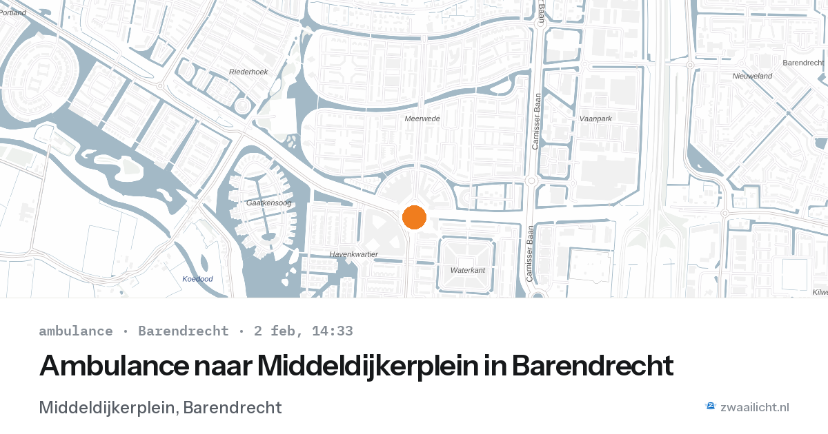 Ambulance naar Middeldijkerplein in Barendrecht — 2 feb 2026