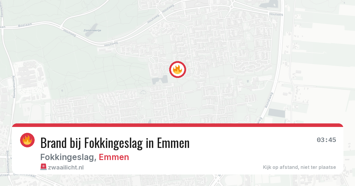 Brand bij Fokkingeslag in Emmen — 26 apr 2026