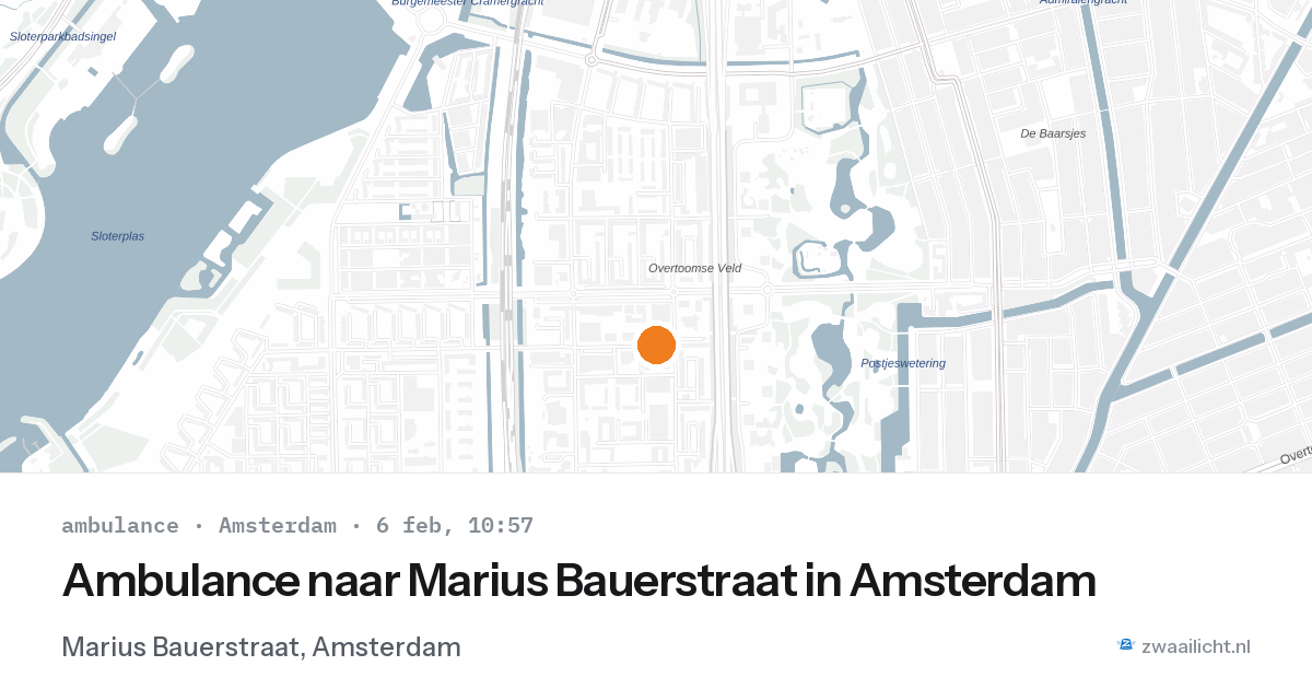 Ambulance naar Marius Bauerstraat in Amsterdam — 6 feb 2026