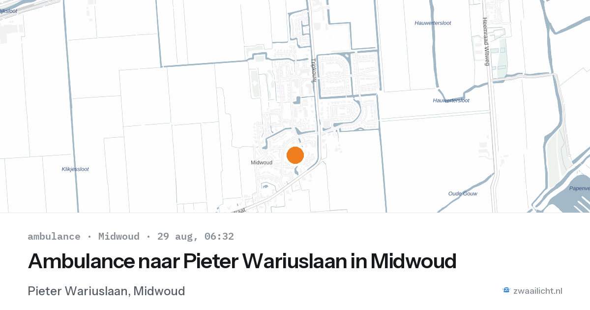 Ambulance naar Pieter Wariuslaan in Midwoud — 29 aug 2026