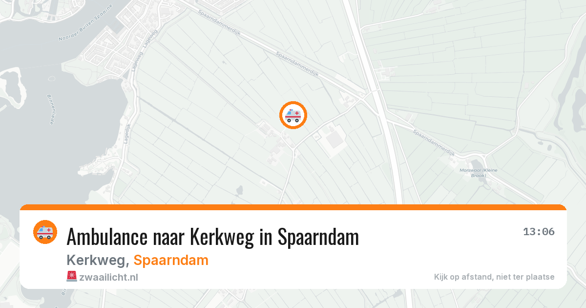 Ambulance naar Kerkweg in Spaarndam — 13 jul 2026