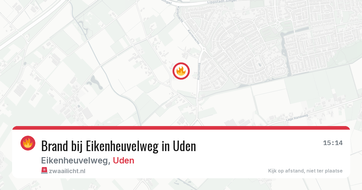 Brand bij Eikenheuvelweg in Uden — 23 mrt 2026