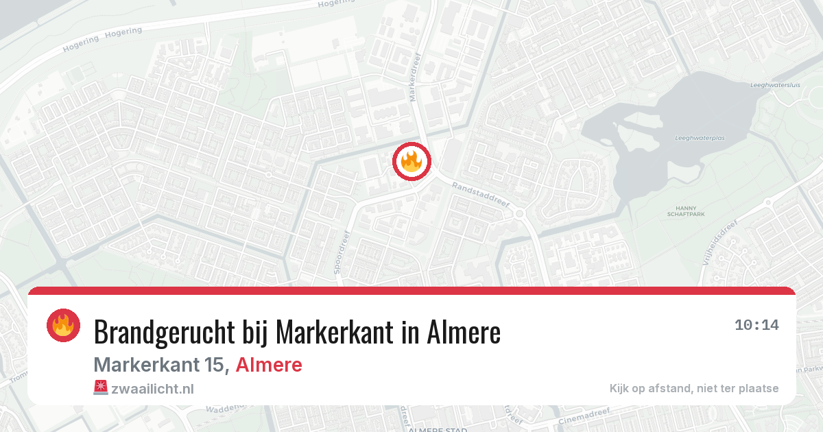 Brandgerucht bij Markerkant in Almere — 29 mei 2026