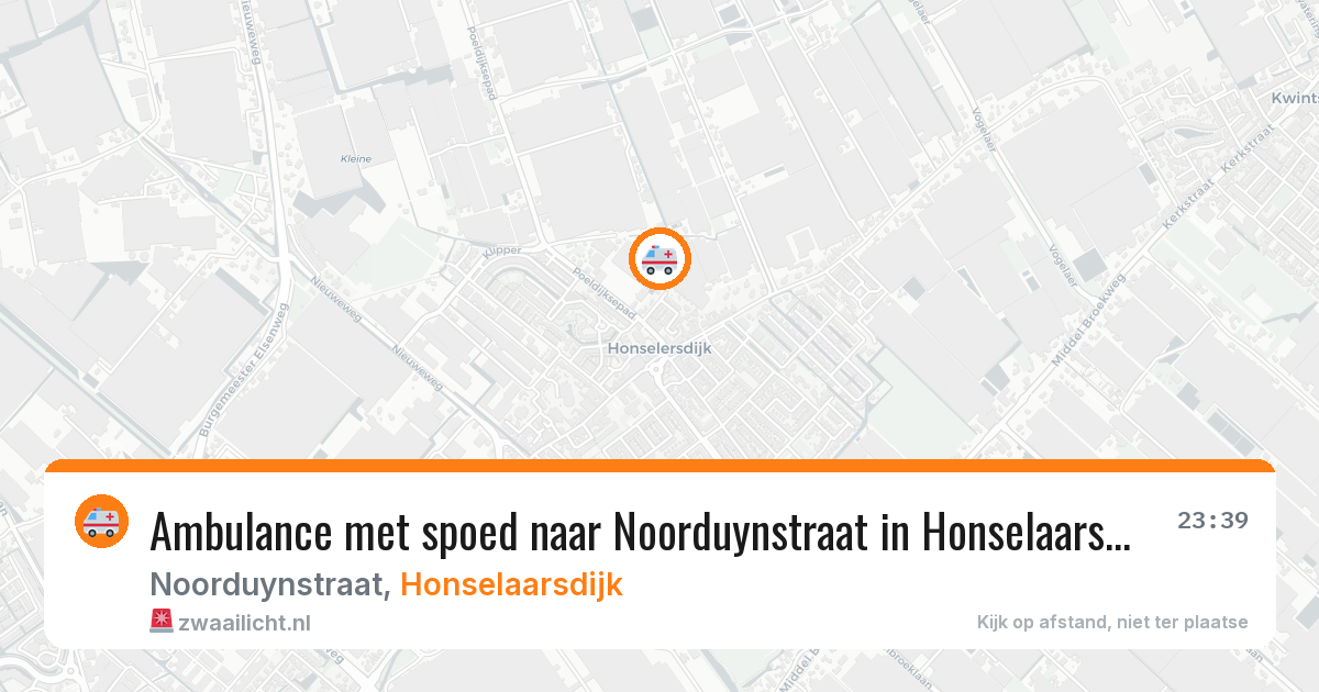 Ambulance met spoed naar Noorduynstraat in Honselaarsdijk — 9 jun 2026