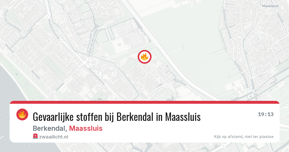 Gevaarlijke stoffen bij Berkendal in Maassluis — 10 apr 2026