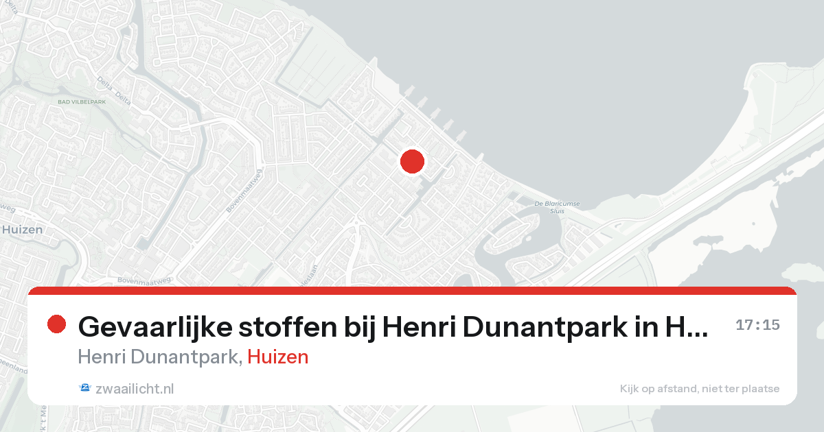 Gevaarlijke stoffen bij Henri Dunantpark in Huizen — 21 aug 2026