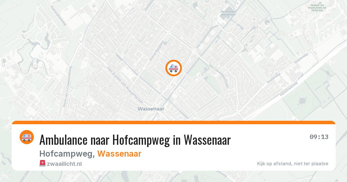 Ambulance naar Hofcampweg in Wassenaar — 9 apr 2026