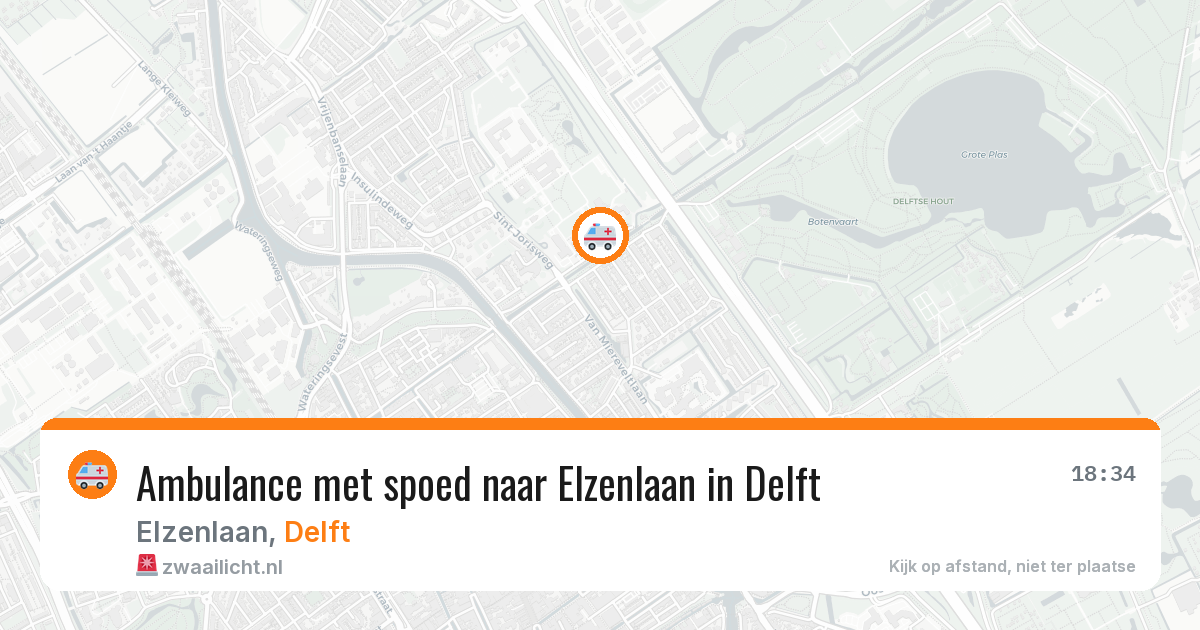 Ambulance met spoed naar Elzenlaan in Delft — 30 jun 2026