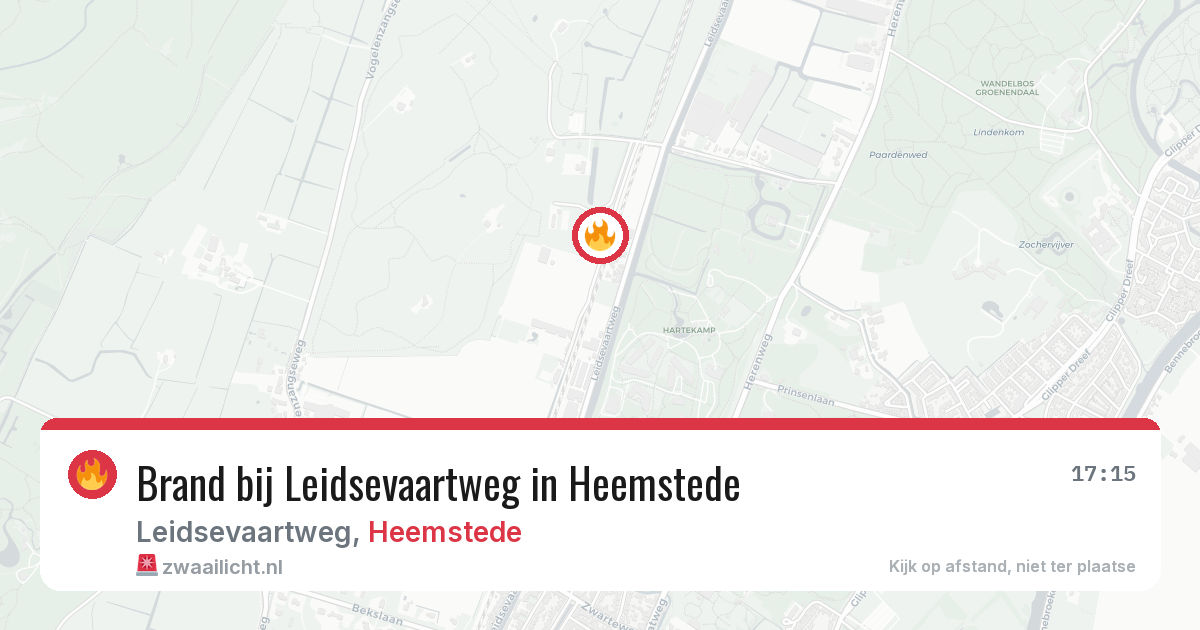 Brand bij Leidsevaartweg in Heemstede — 24 jun 2026