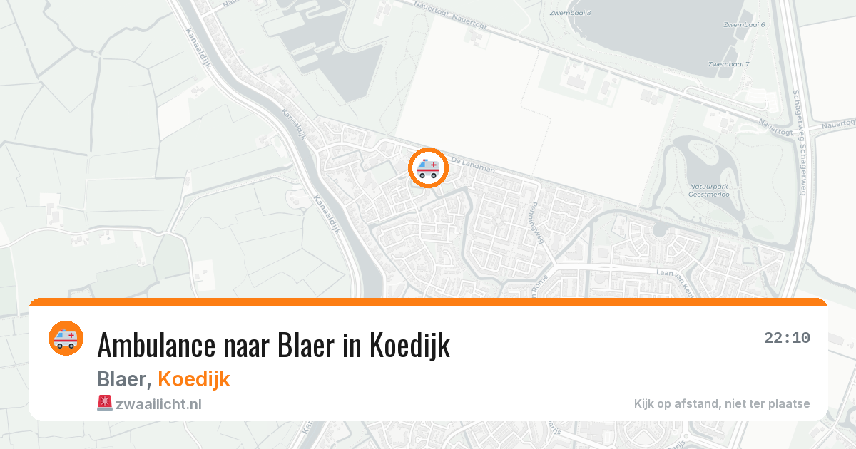 Ambulance naar Blaer in Koedijk — 16 jul 2026
