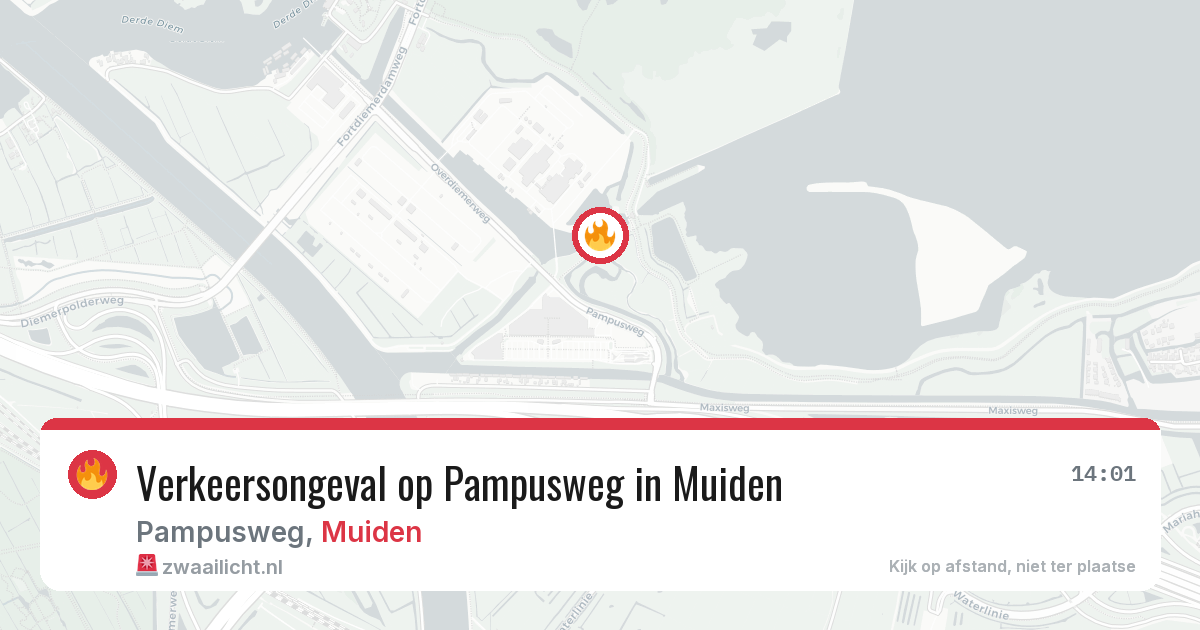 Verkeersongeval op Pampusweg in Muiden — 26 apr 2026