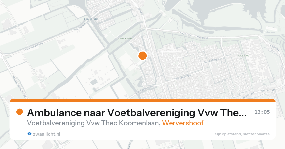Ambulance naar Voetbalvereniging Vvw Theo Koomenlaan in Wervershoof — 31 jan 2026