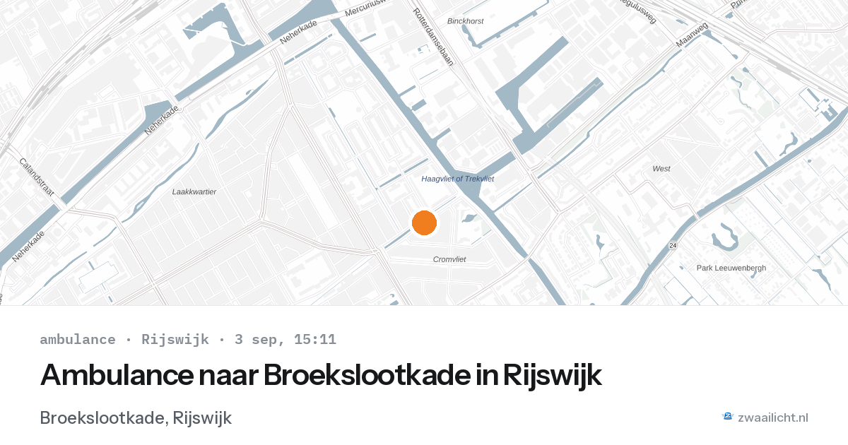 Ambulance naar Broekslootkade in Rijswijk — 3 sep 2026