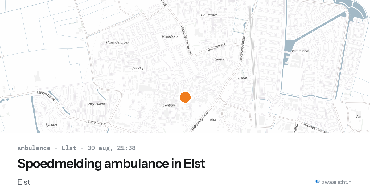 Spoedmelding ambulance in Elst — 30 aug 2026