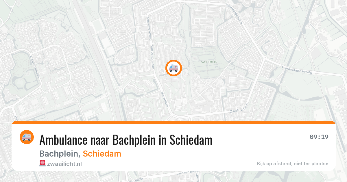 Ambulance naar Bachplein in Schiedam — 6 jul 2026