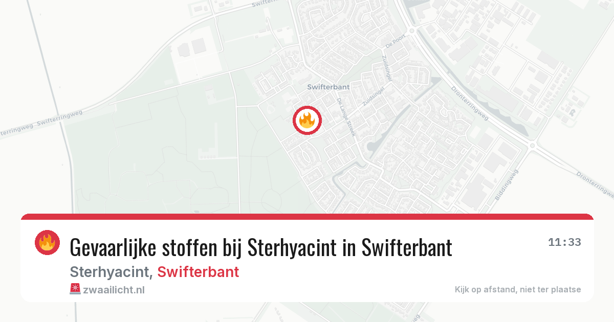 Gevaarlijke stoffen bij Sterhyacint in Swifterbant — 9 feb 2026