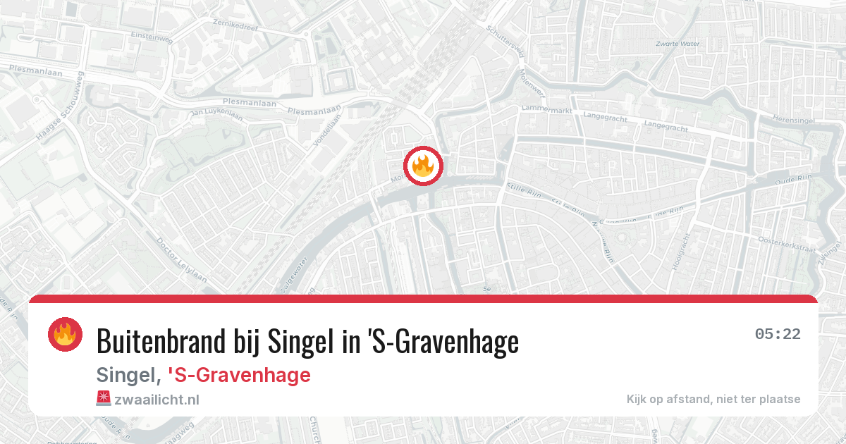 Buitenbrand bij Singel in 'S-Gravenhage — 28 jul 2026