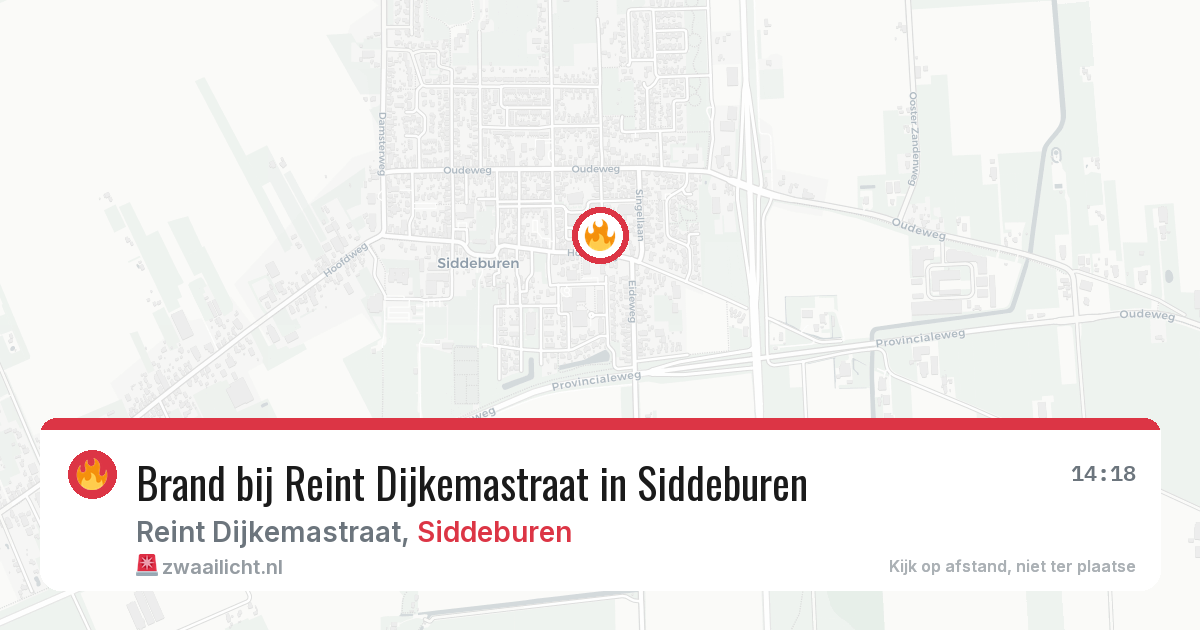 Brand bij Reint Dijkemastraat in Siddeburen — 23 mrt 2026