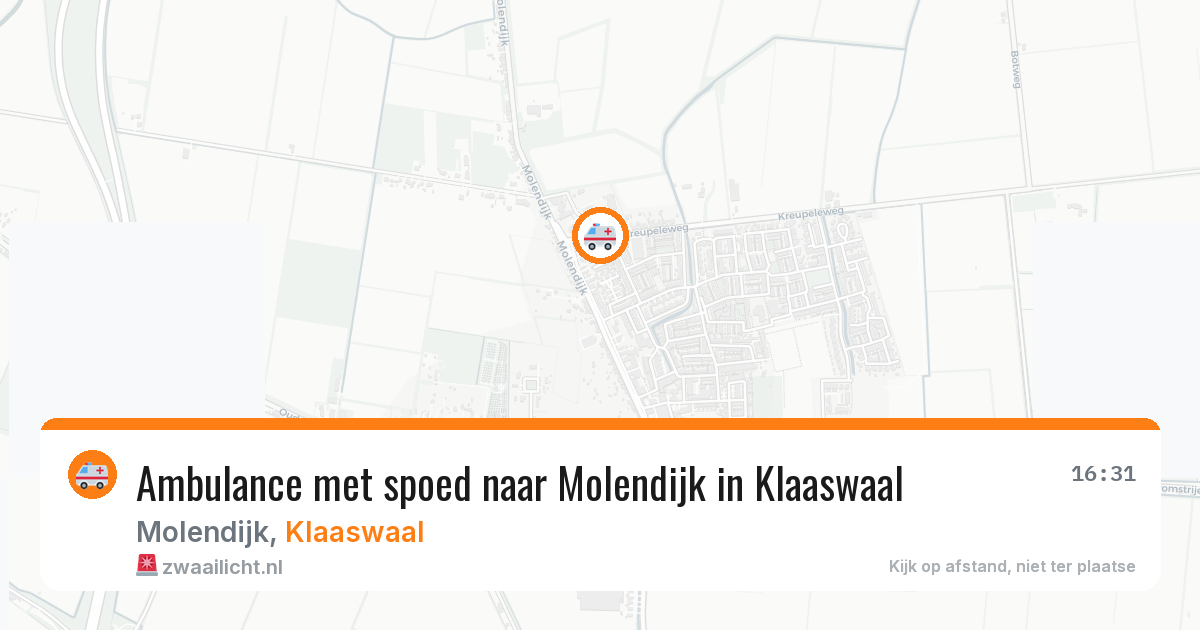 Ambulance met spoed naar Molendijk in Klaaswaal — 29 mrt 2026