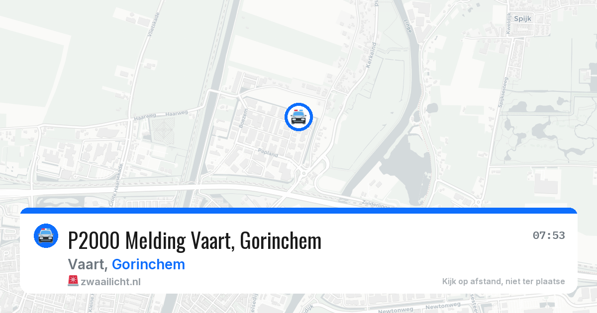 P2000 Melding Vaart, Gorinchem — 25 jun 2026