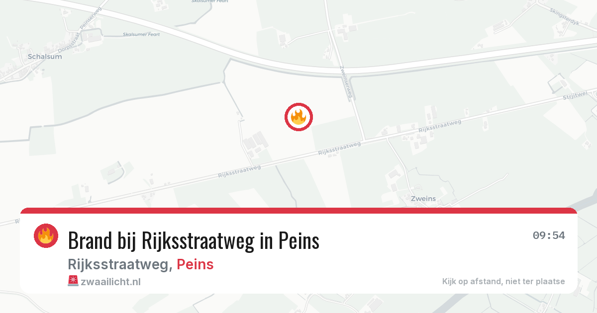Brand bij Rijksstraatweg in Peins — 29 jul 2026
