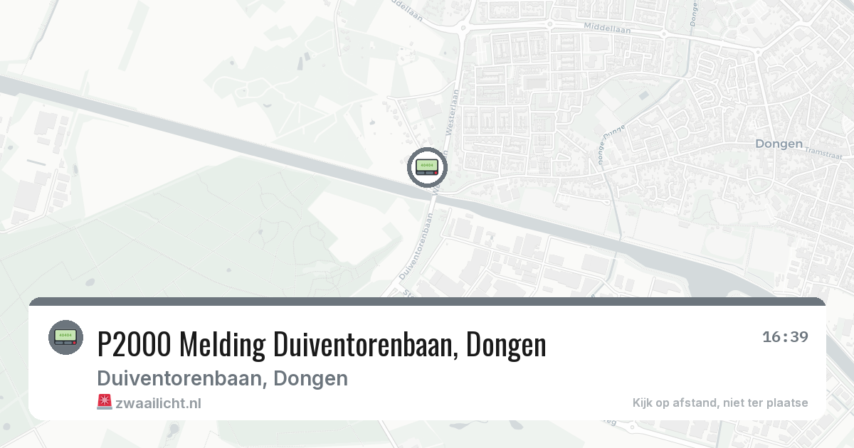 P2000 Melding Duiventorenbaan, Dongen — 2 jul 2026