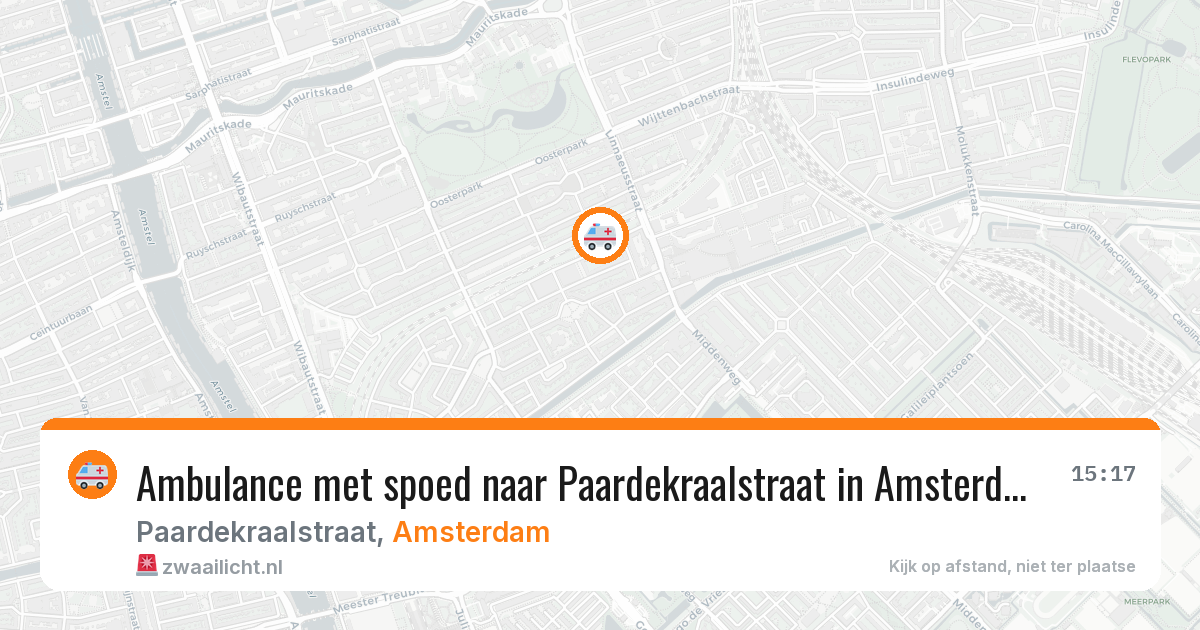 Ambulance met spoed naar Paardekraalstraat in Amsterdam — 23 jul 2026