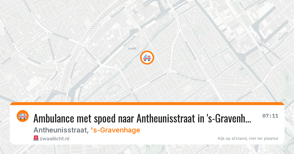 Ambulance met spoed naar Antheunisstraat in 's-Gravenhage — 9 feb 2026