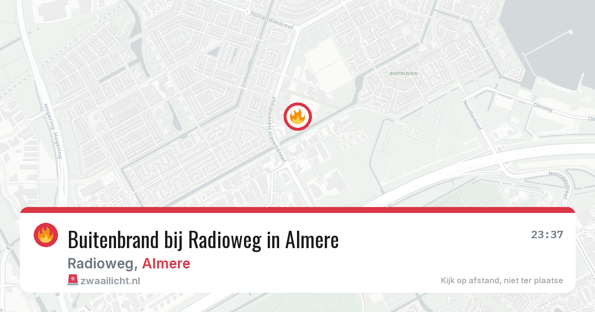 Buitenbrand bij Radioweg in Almere — 9 aug 2026