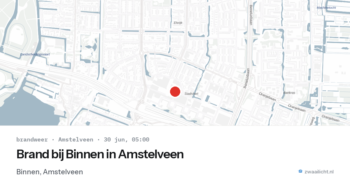 Brand bij Binnen in Amstelveen — 30 jun 2026